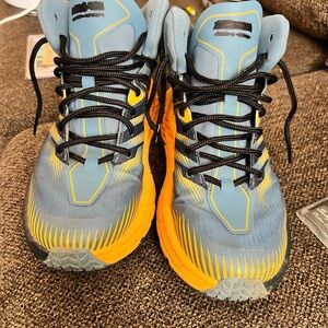 Hoka One One Blue and Orange Athletic Shoes